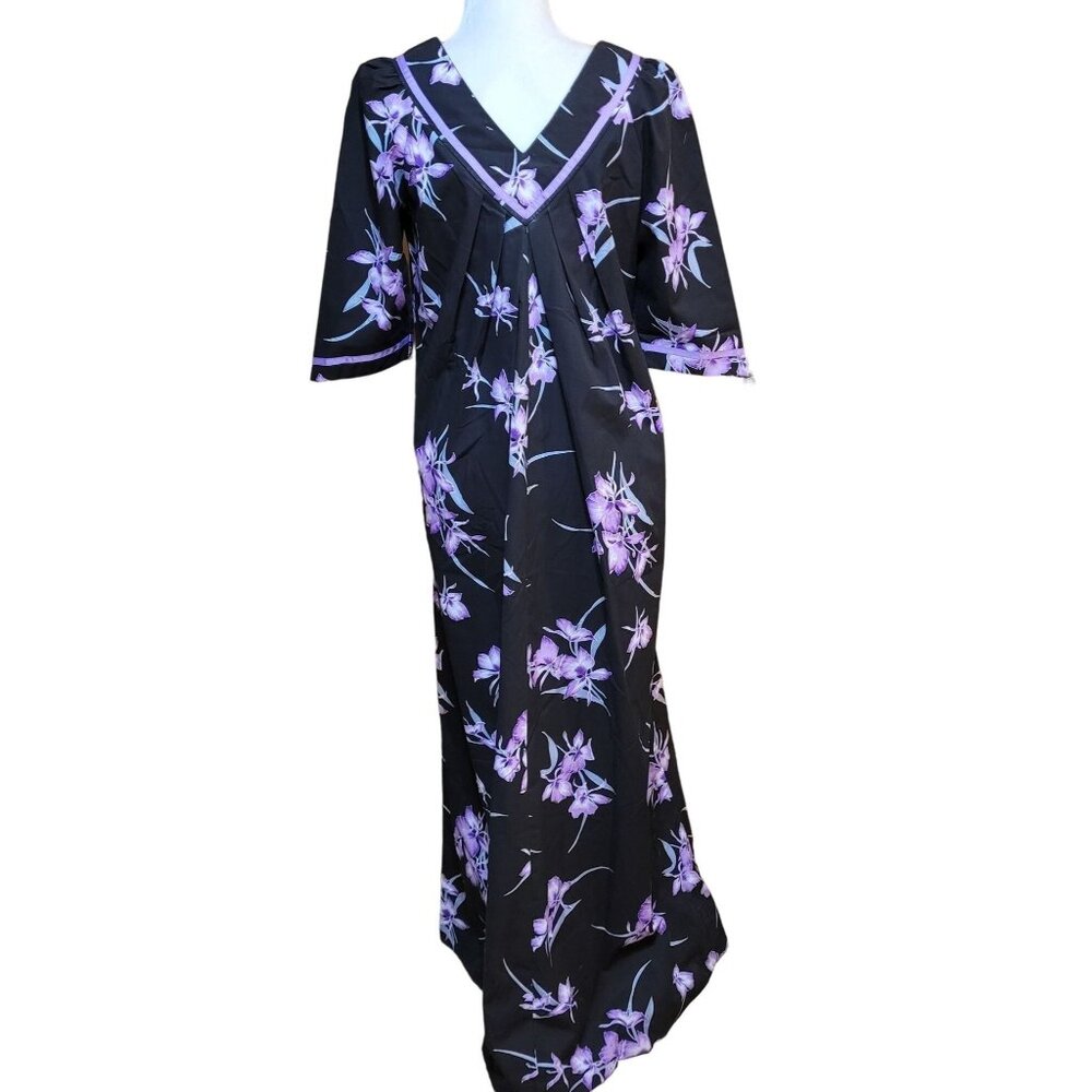 Vintage Fashions by Loke Womens 12 Authentic Hawaiian Muu Muu Caftan House Dress - Picture 5 of 6